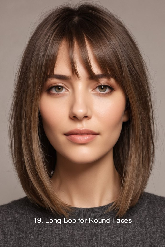 19. Long Bob for Round Faces