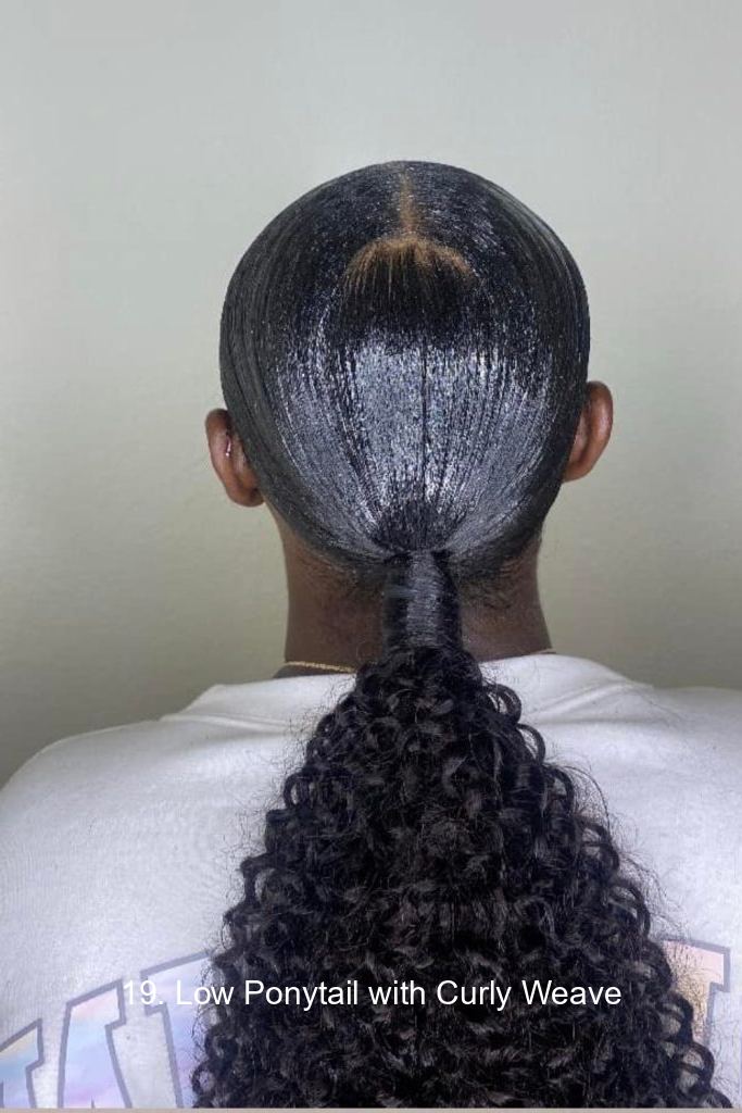 19. Low Ponytail with Curly Weave