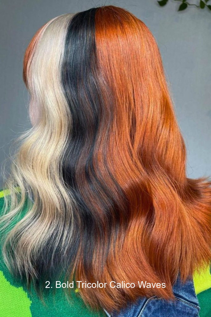 2. Bold Tricolor Calico Waves