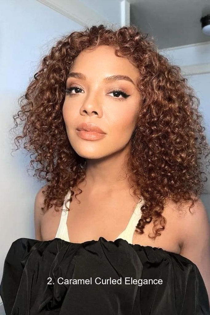 2. Caramel Curled Elegance