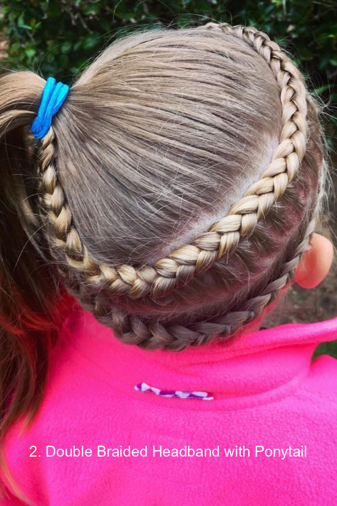 2. Double Braided Headband with Ponytail