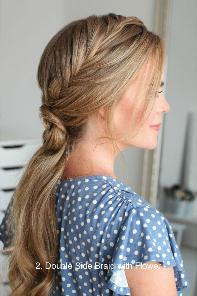 2. Double Side Braid with Flower