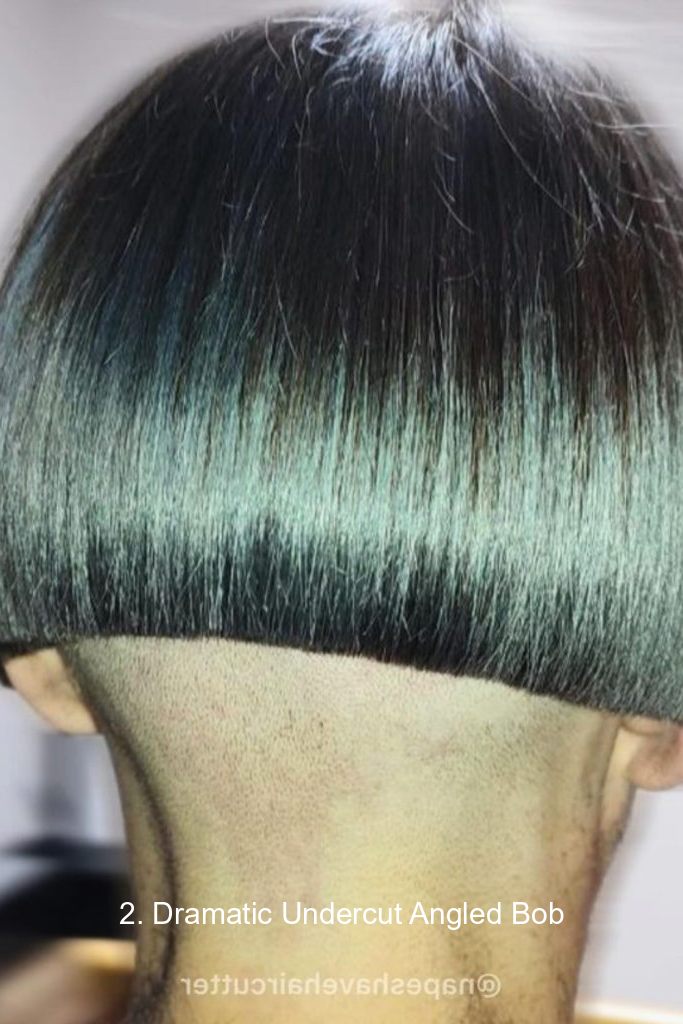 2. Dramatic Undercut Angled Bob