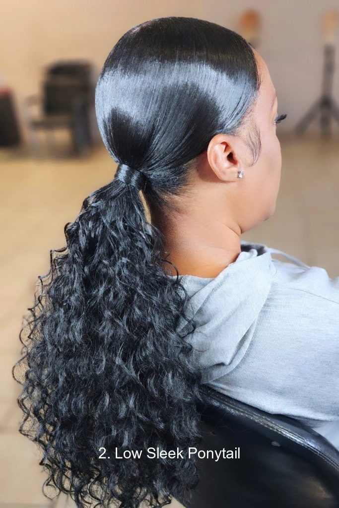 2. Low Sleek Ponytail