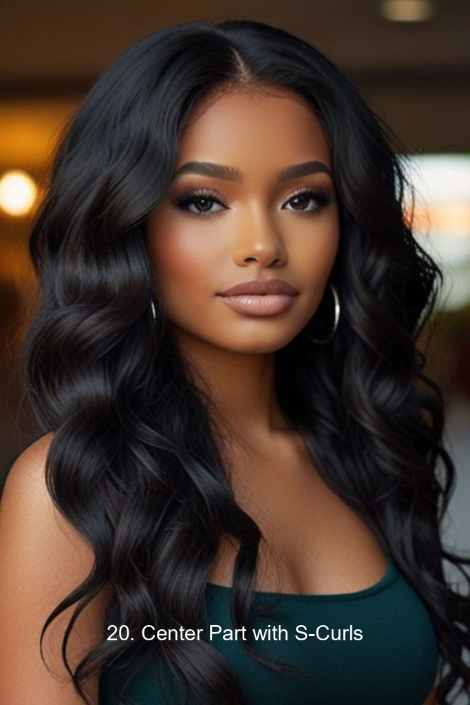 20. Center Part with S-Curls