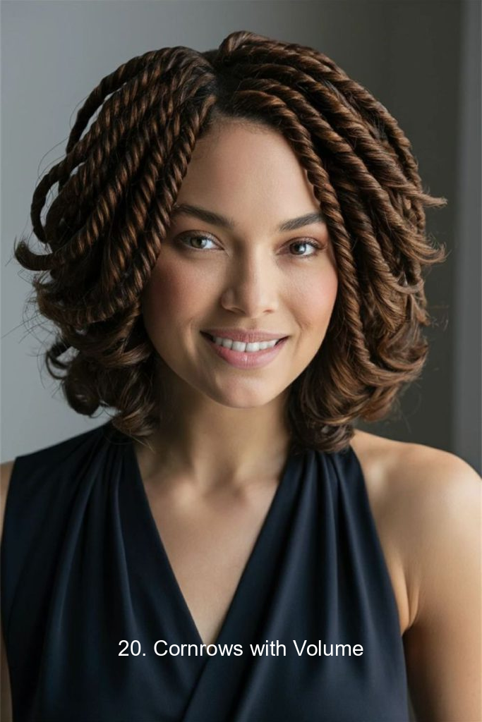 20. Cornrows with Volume