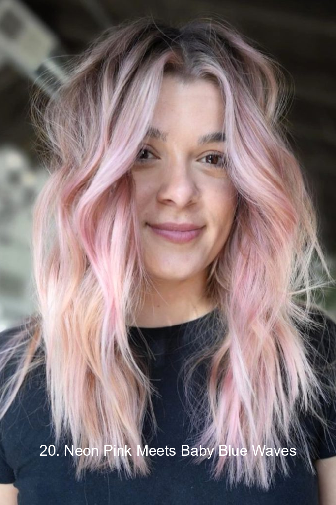 20. Neon Pink Meets Baby Blue Waves
