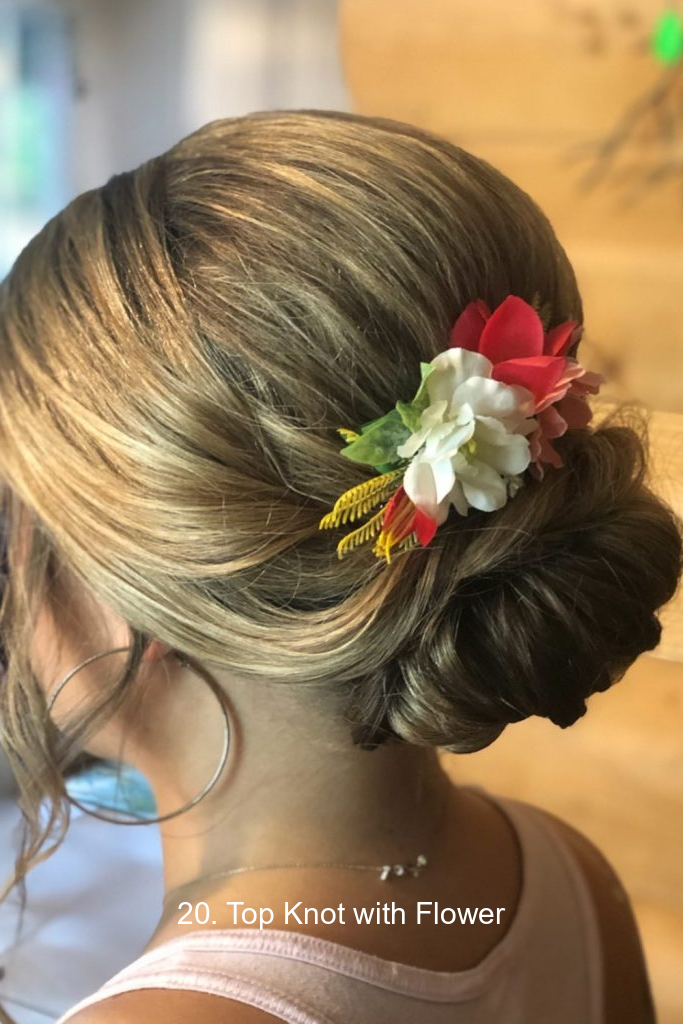 20. Top Knot with Flower