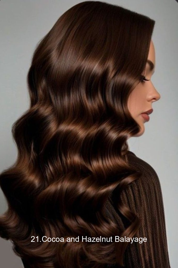 21.Cocoa and Hazelnut Balayage