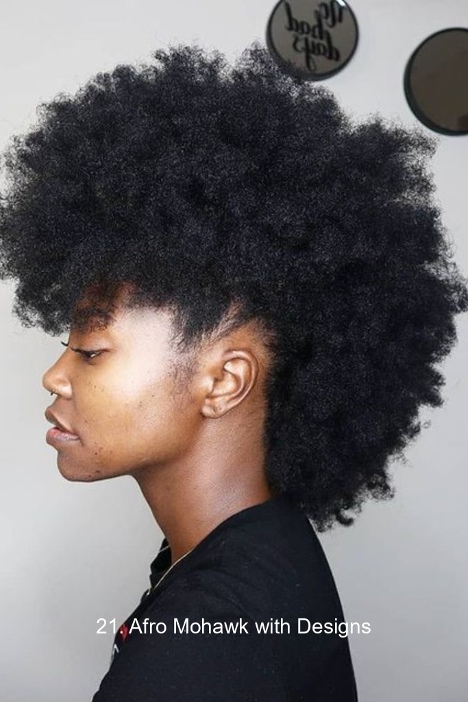 21. Afro Mohawk with Designs