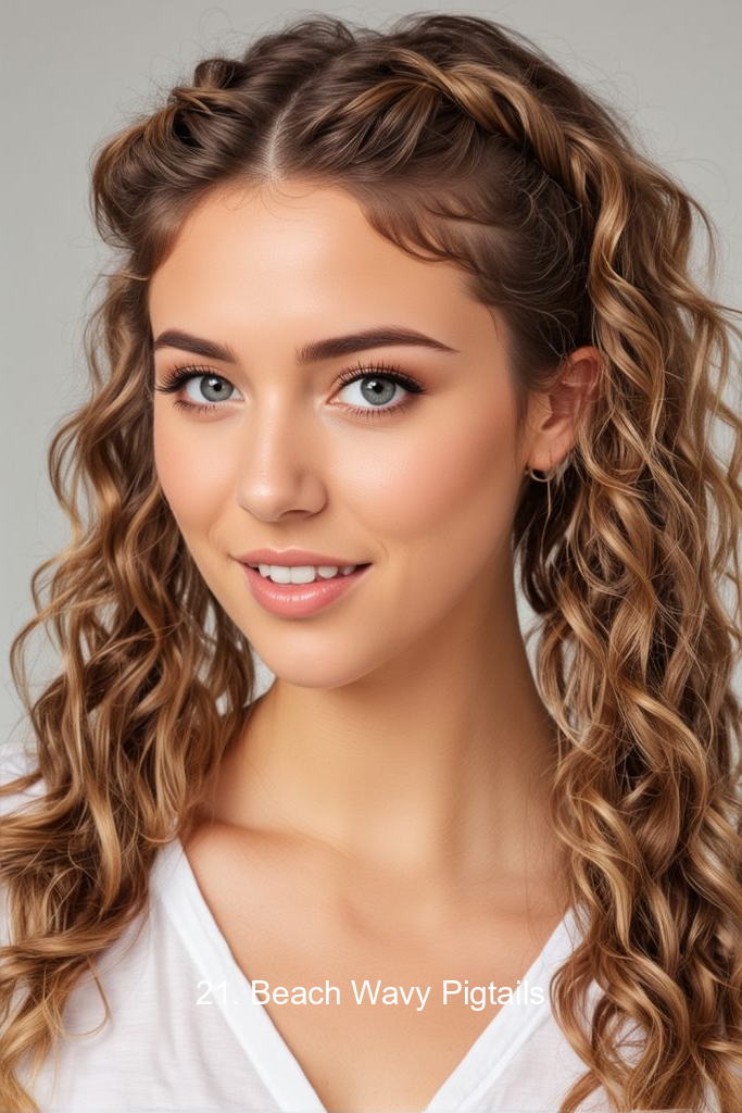 21. Beach Wavy Pigtails