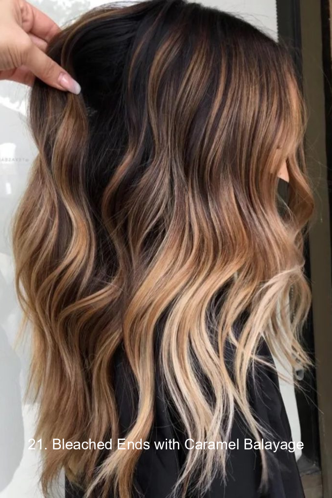 21. Bleached Ends with Caramel Balayage