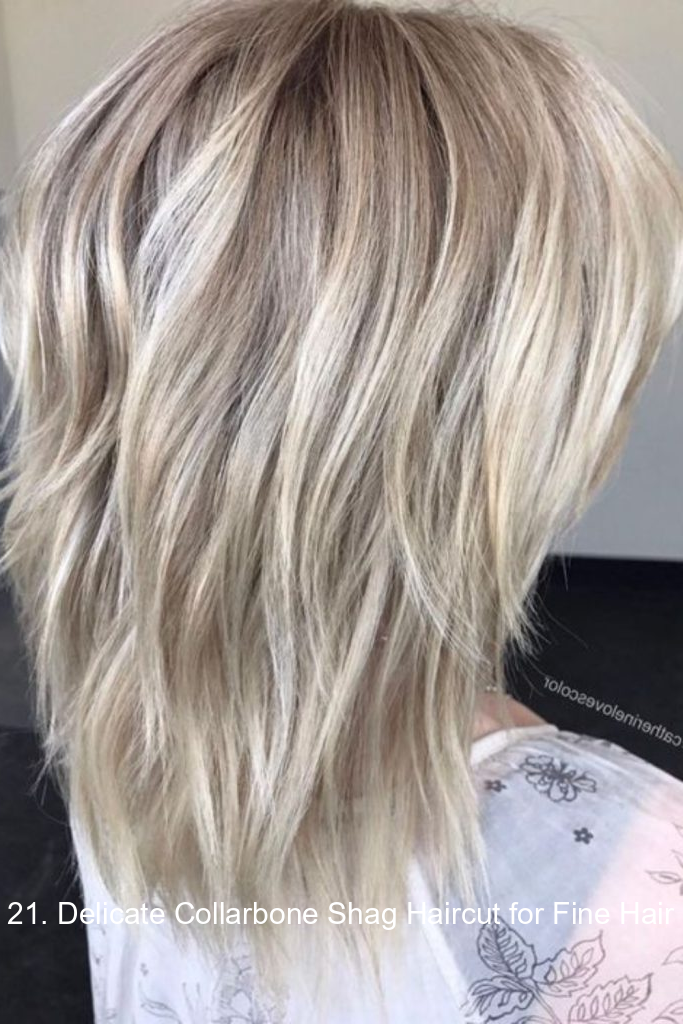21. Delicate Collarbone Shag Haircut for Fine Hair