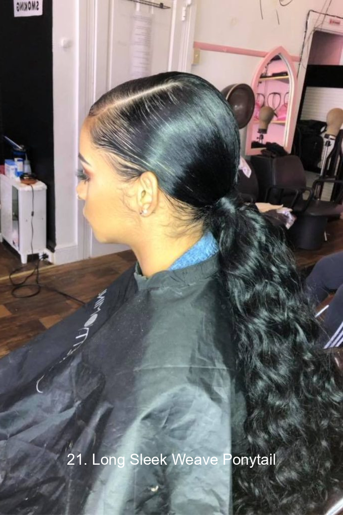 21. Long Sleek Weave Ponytail