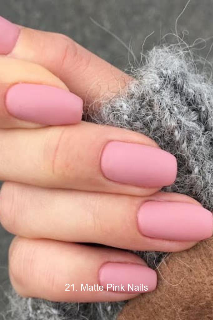 21. Matte Pink Nails