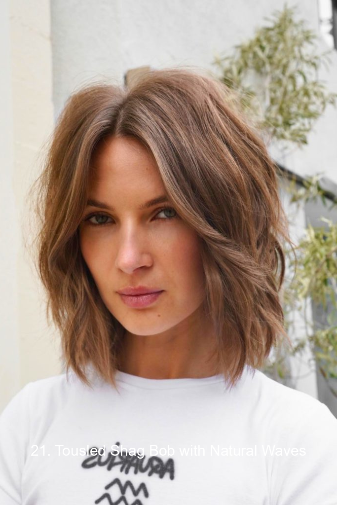 21. Tousled Shag Bob with Natural Waves