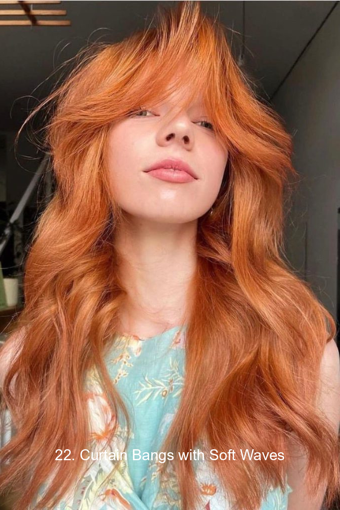22. Curtain Bangs with Soft Waves