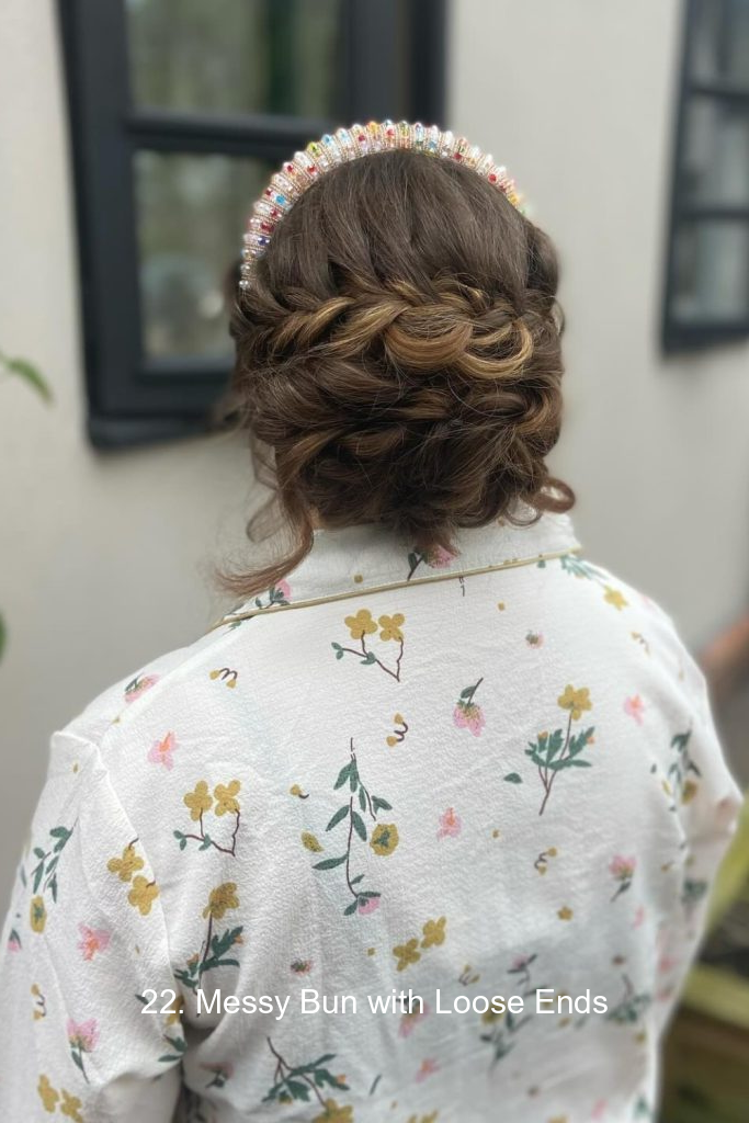 22. Messy Bun with Loose Ends