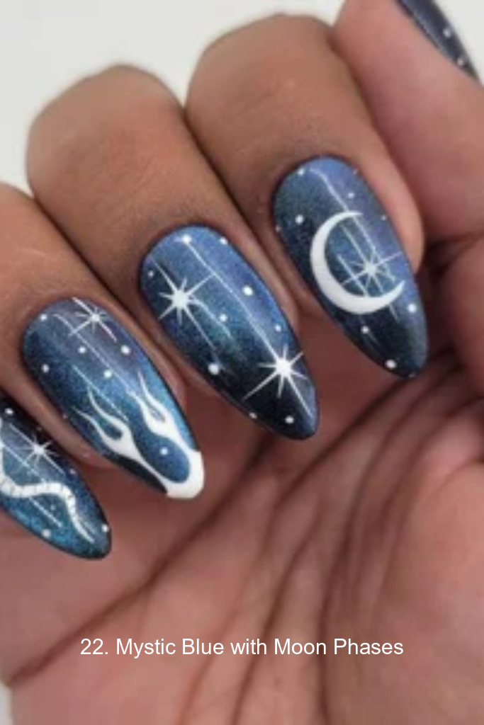 22. Mystic Blue with Moon Phases