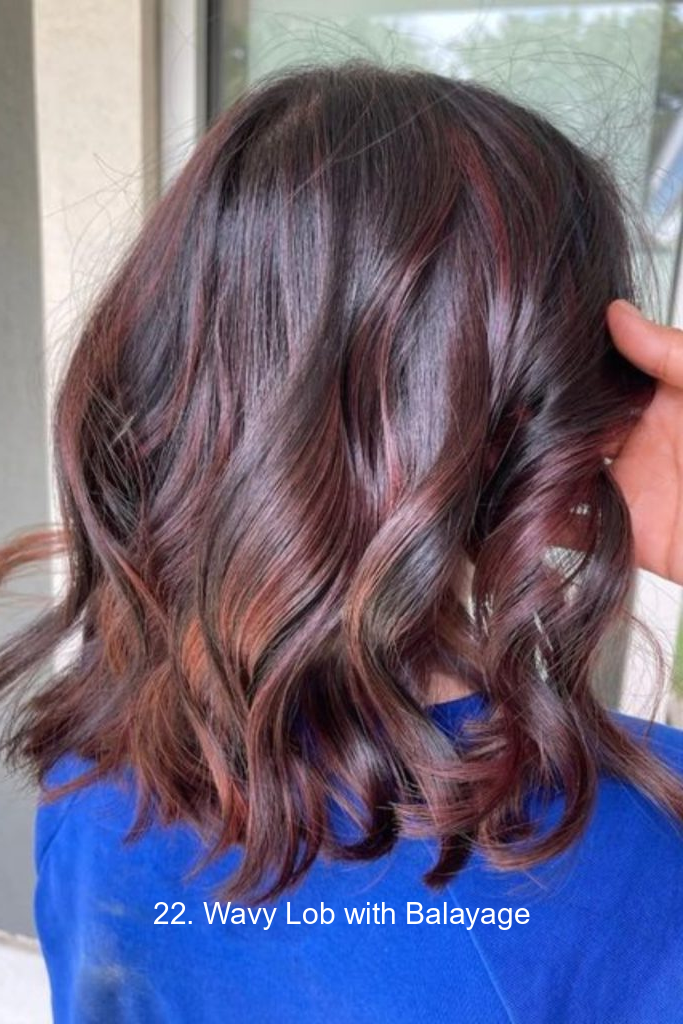 22. Wavy Lob with Balayage