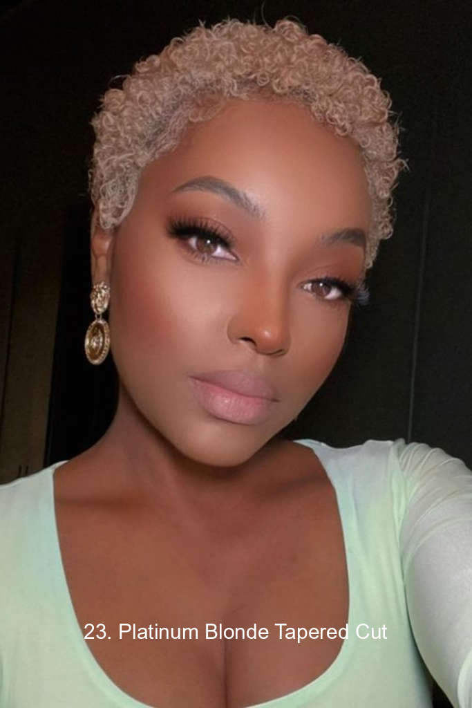23. Platinum Blonde Tapered Cut