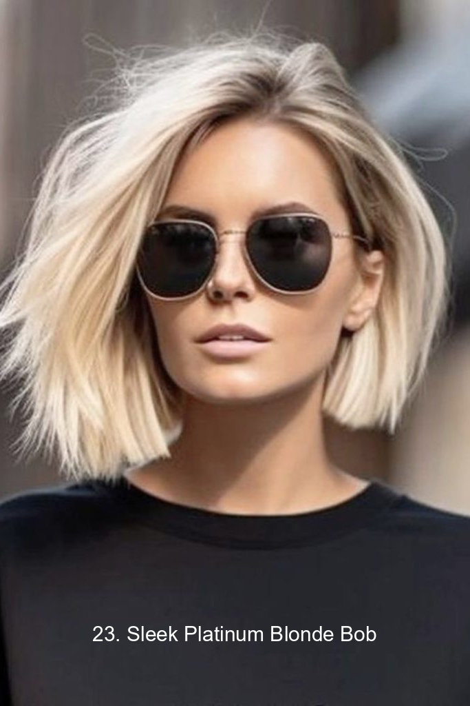 23. Sleek Platinum Blonde Bob
