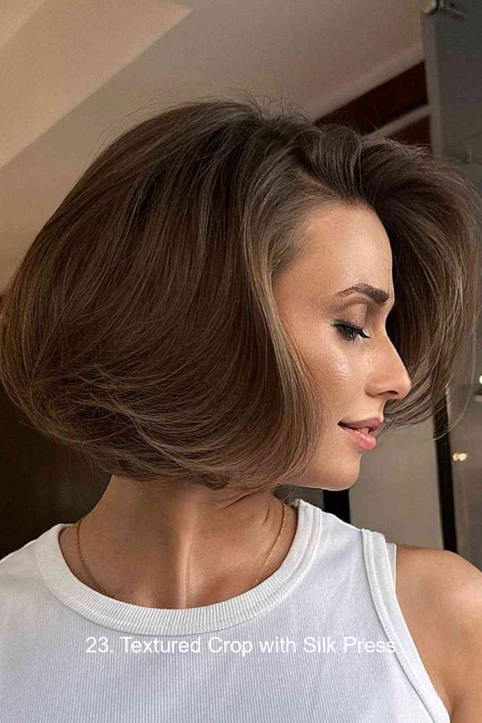 23. Textured Crop with Silk Press