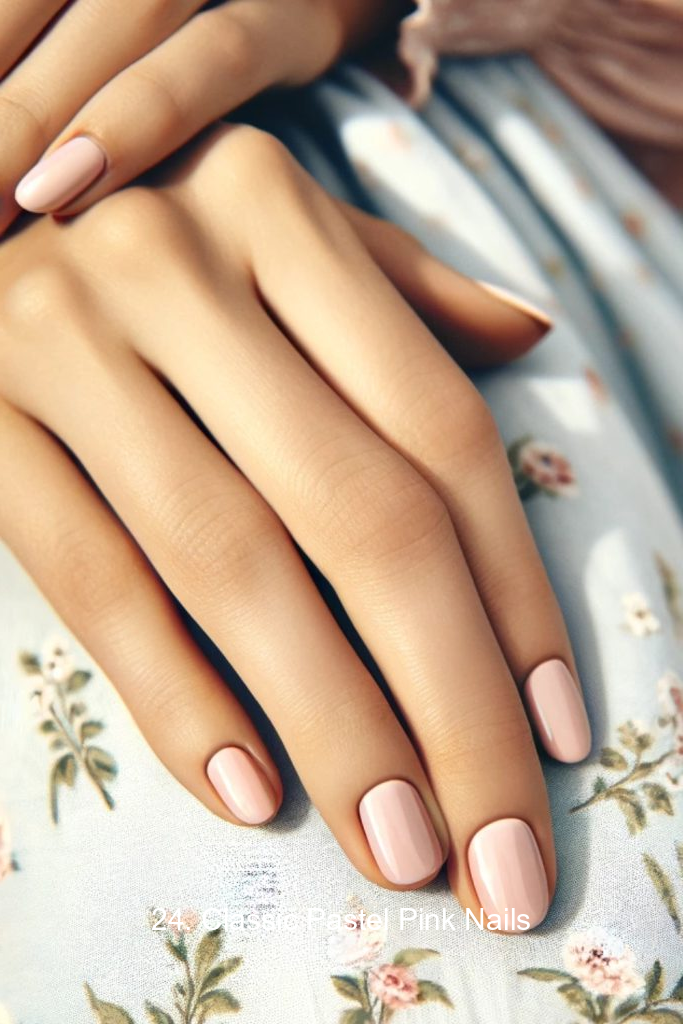 24. Classic Pastel Pink Nails