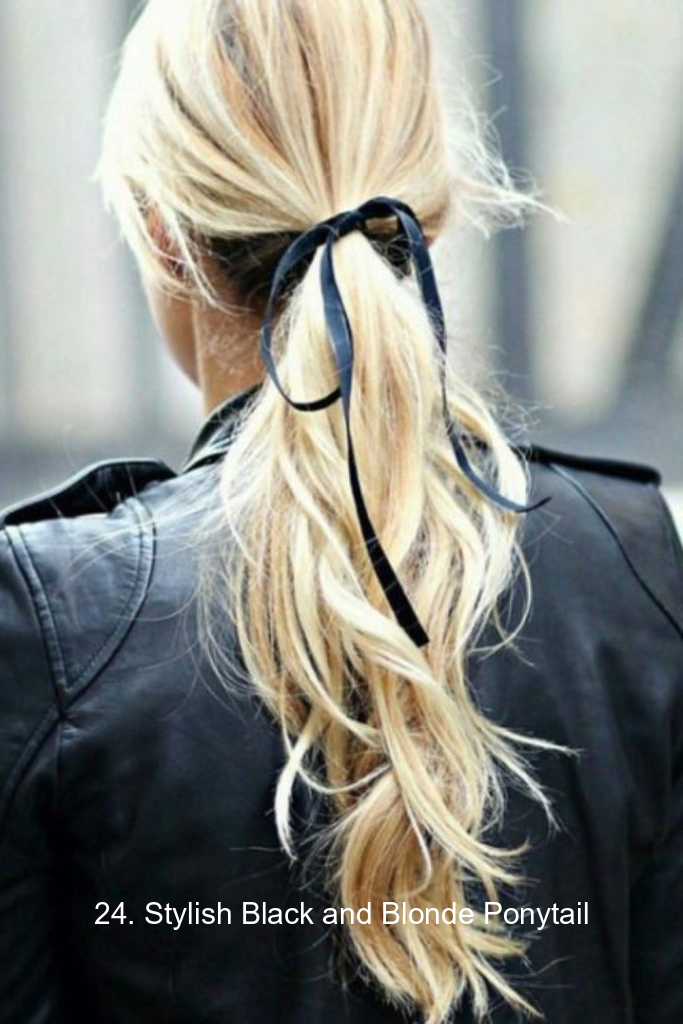 24. Stylish Black and Blonde Ponytail