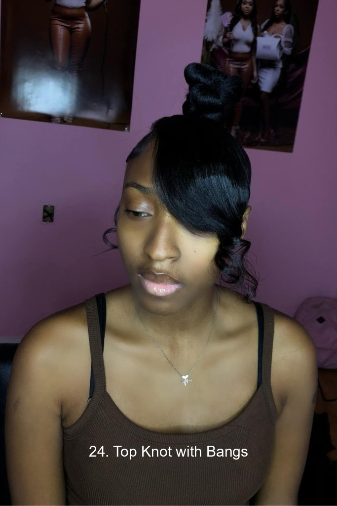 24. Top Knot with Bangs