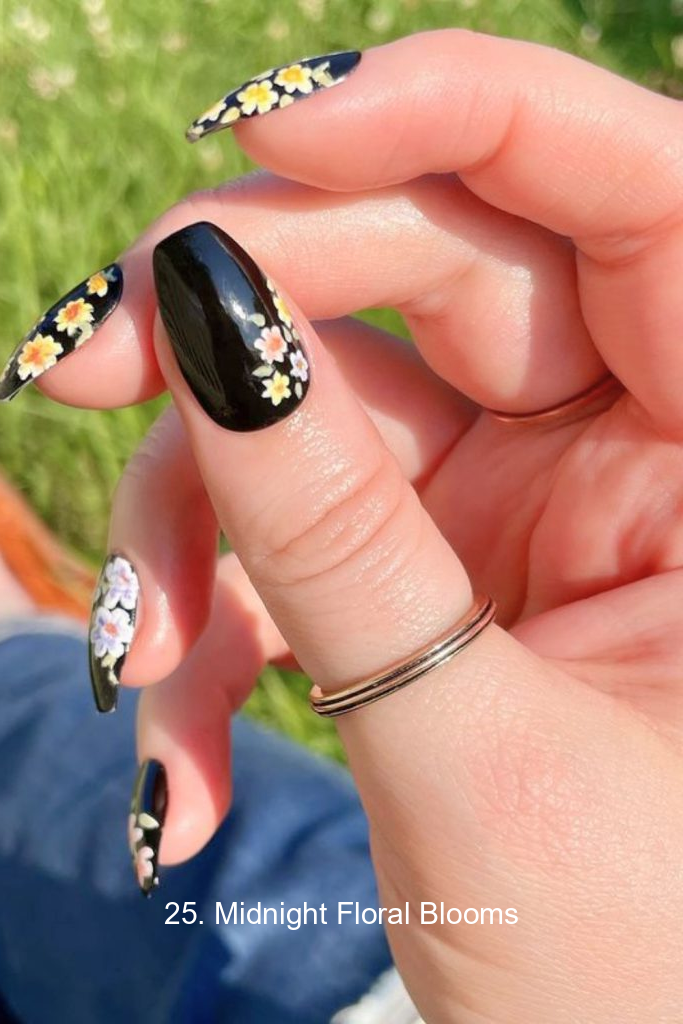 25. Midnight Floral Blooms