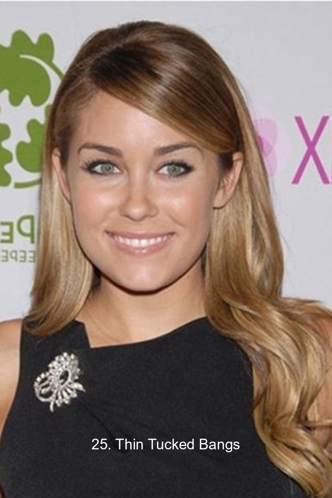 25. Thin Tucked Bangs