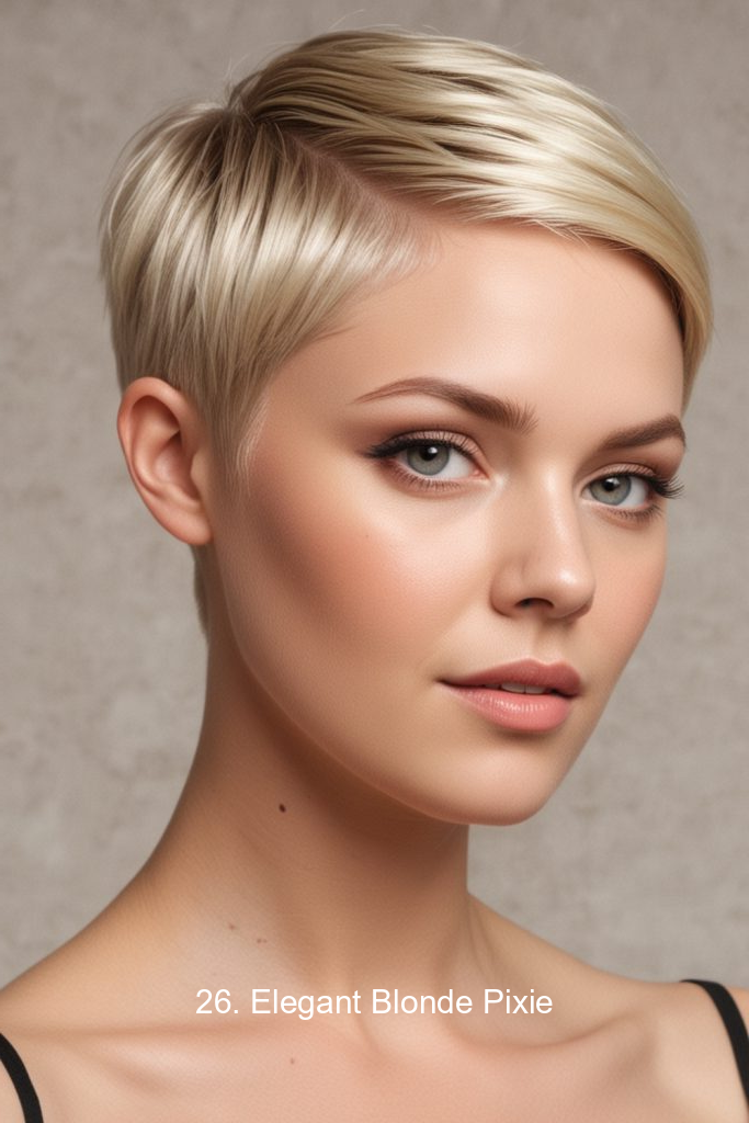 26. Elegant Blonde Pixie