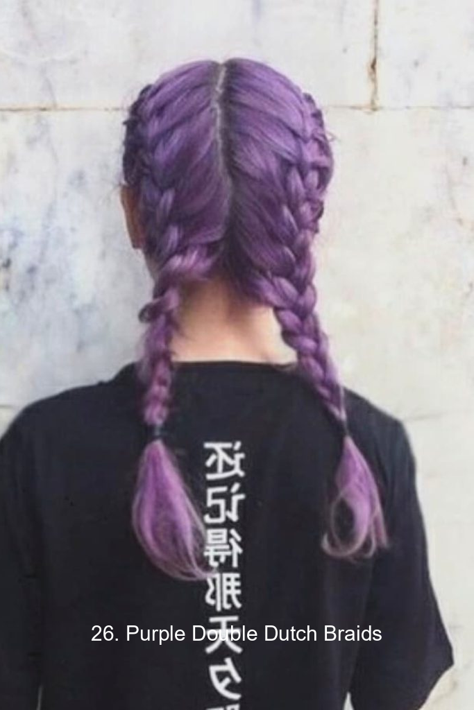 26. Purple Double Dutch Braids