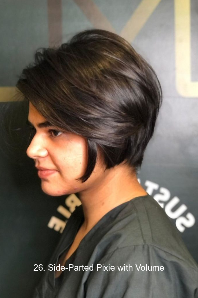 26. Side-Parted Pixie with Volume