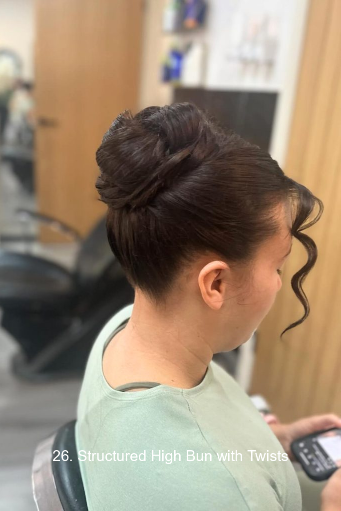 26. Structured High Bun with Twists