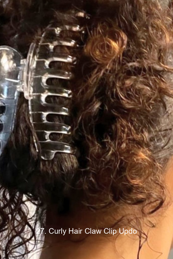 27. Curly Hair Claw Clip Updo