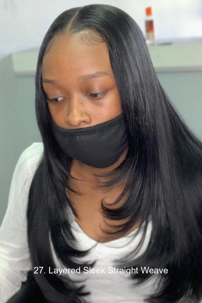 27. Layered Sleek Straight Weave