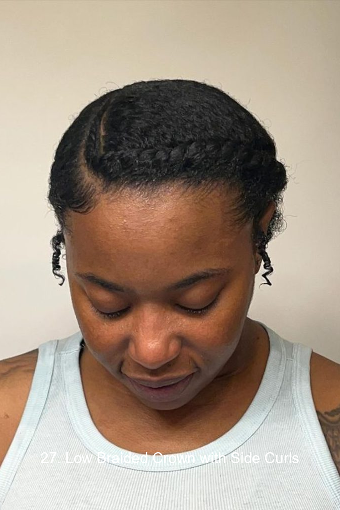 27. Low Braided Crown with Side Curls
