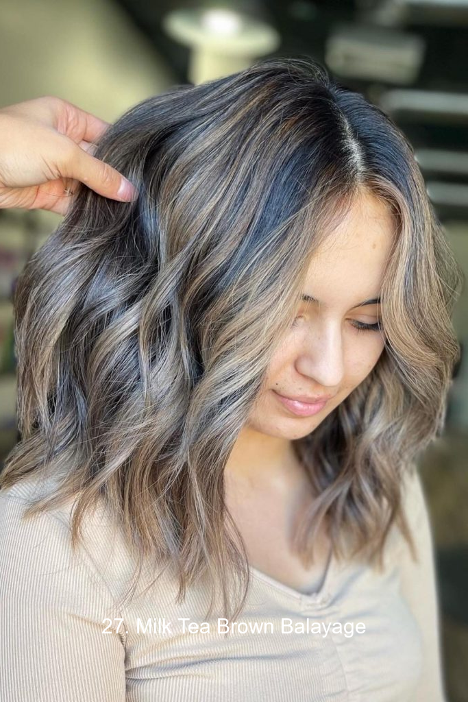 27. Milk Tea Brown Balayage
