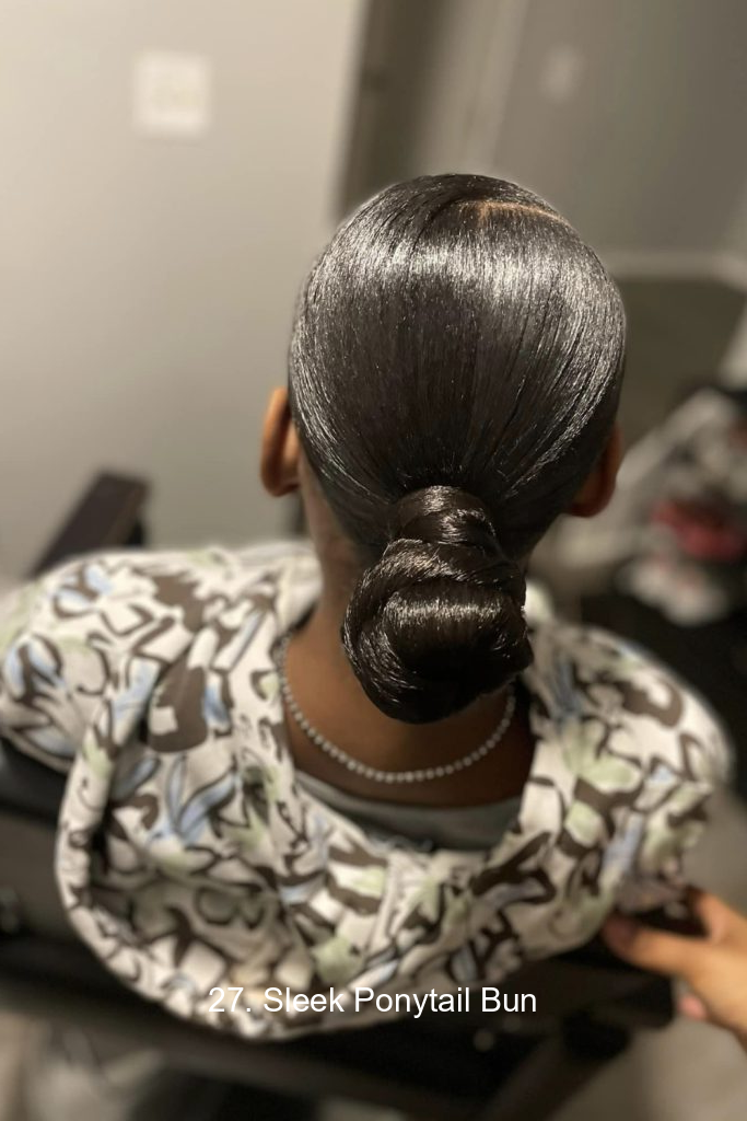 27. Sleek Ponytail Bun