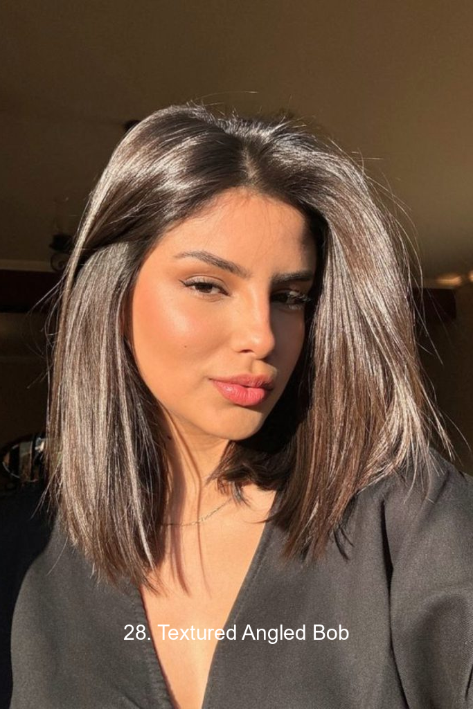 28. Textured Angled Bob
