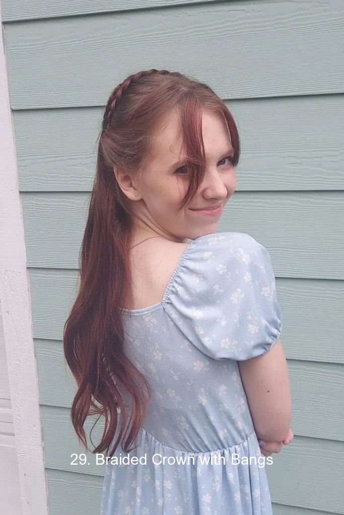 29. Braided Crown with Bangs