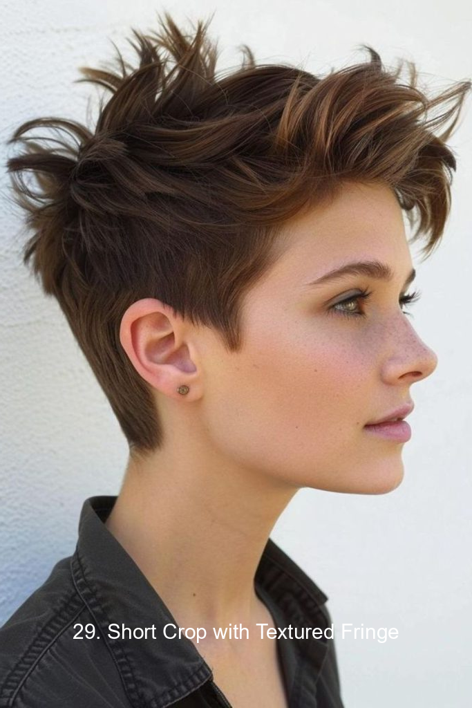 29. Short Crop with Textured Fringe