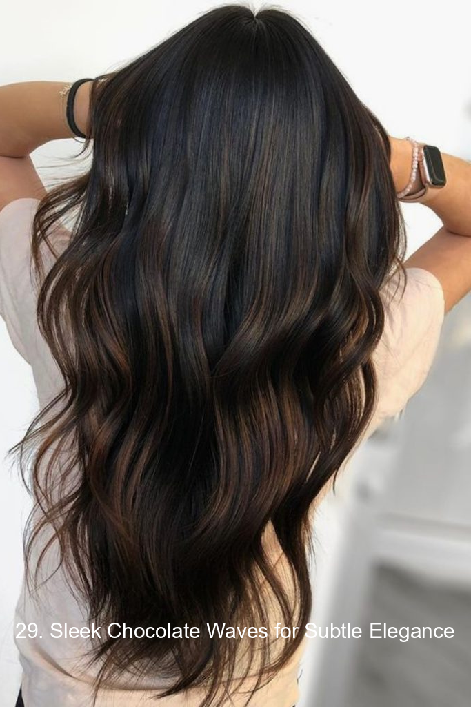 29. Sleek Chocolate Waves for Subtle Elegance