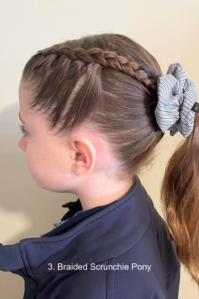 3. Braided Scrunchie Pony