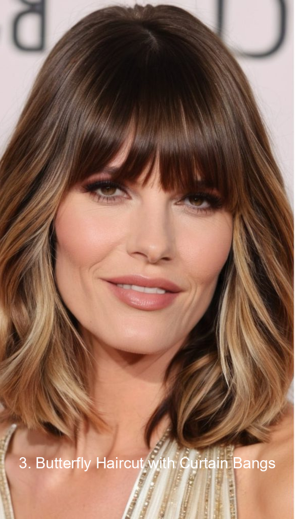 3. Butterfly Haircut with Curtain Bangs