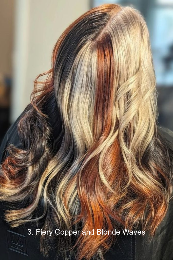 3. Fiery Copper and Blonde Waves