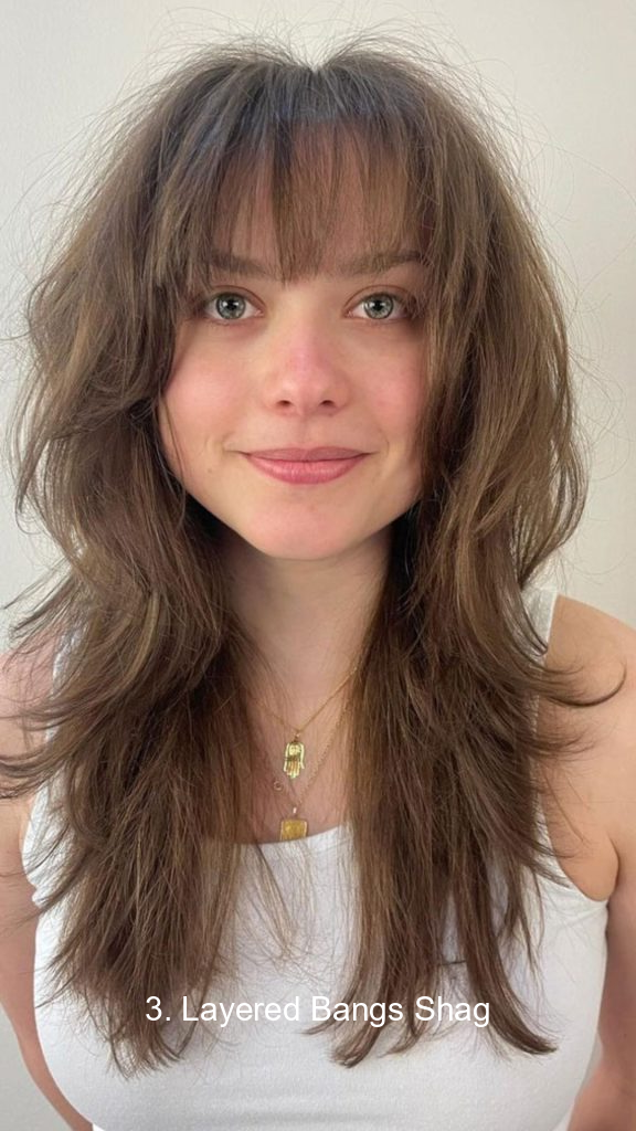 3. Layered Bangs Shag