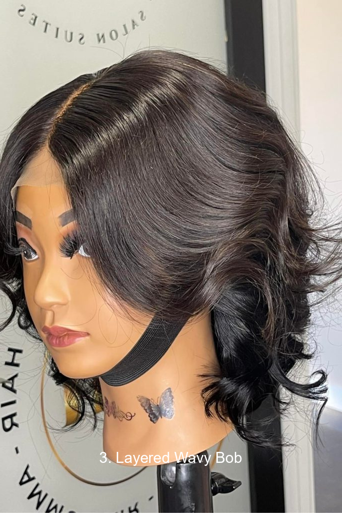 3. Layered Wavy Bob